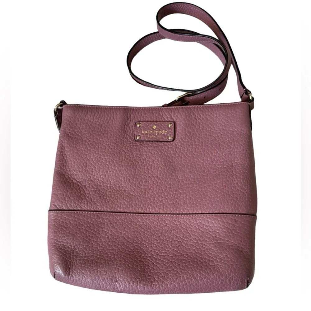 Kate Spade Women's Bay Street Lavender Leather Crossbody Handbag Purse